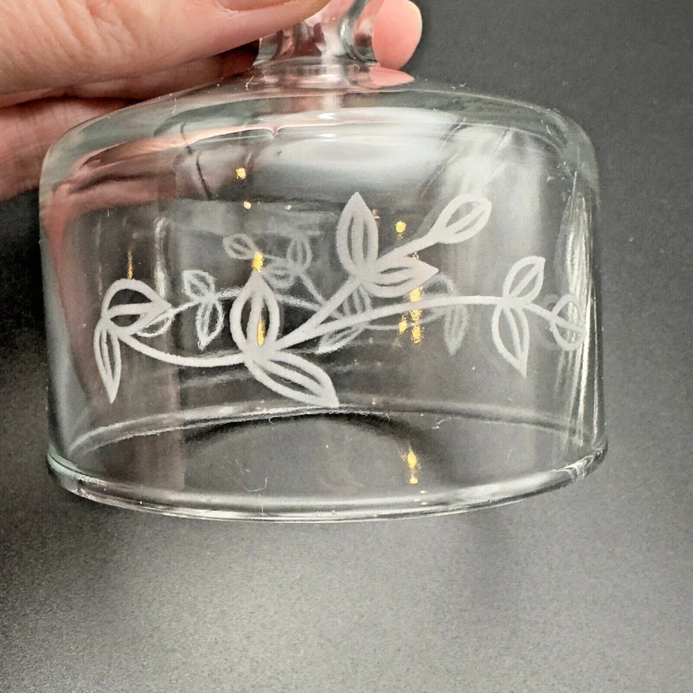 Vintage Princess House Covered Butter Dish Heritage Baby Cakes Small Round